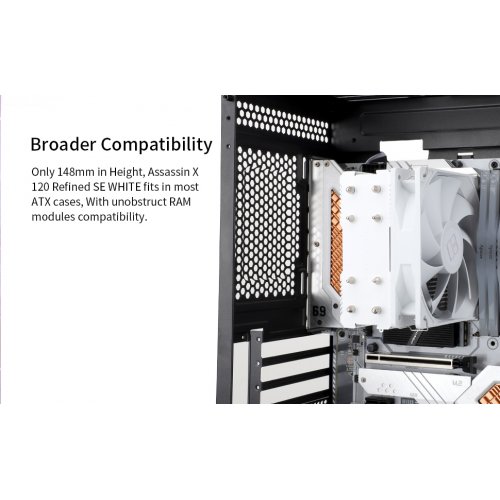 Кулер Thermalright Assassin X 120 Refined SE White купити з перевіркою сумісності: огляд, характеристики, ціна у Києві, Львові, Вінниці, Хмельницькому, Івано-Франківську, Україні | інтернет-магазин TELEMART.UA фото