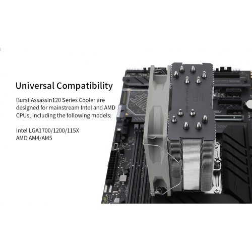Кулер Thermalright Burst Assassin 120 купити з перевіркою сумісності: огляд, характеристики, ціна у Києві, Львові, Вінниці, Хмельницькому, Івано-Франківську, Україні | інтернет-магазин TELEMART.UA фото