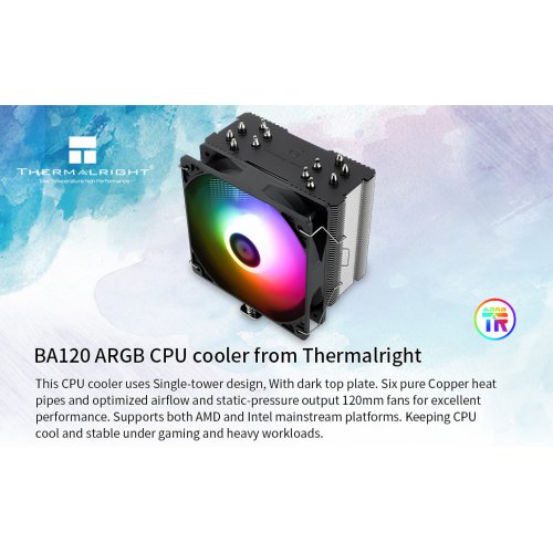 Купить Кулер Thermalright Burst Assassin 120 ARGB с проверкой совместимости: обзор, характеристики, цена в Киеве, Днепре, Одессе, Харькове, Украине | интернет-магазин TELEMART.UA фото