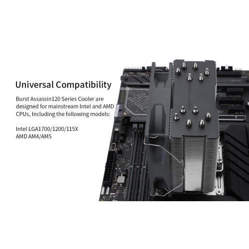 Купить Кулер Thermalright Burst Assassin 120 ARGB с проверкой совместимости: обзор, характеристики, цена в Киеве, Днепре, Одессе, Харькове, Украине | интернет-магазин TELEMART.UA фото