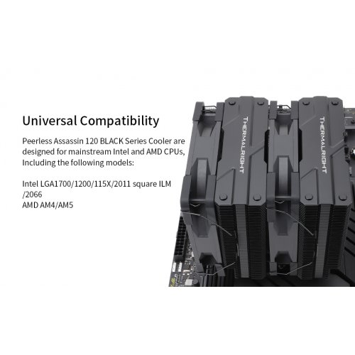 Купить Кулер Thermalright Peerless Assassin 120 Black с проверкой совместимости: обзор, характеристики, цена в Киеве, Днепре, Одессе, Харькове, Украине | интернет-магазин TELEMART.UA фото