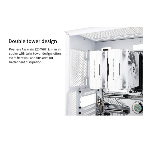 Кулер Thermalright Peerless Assassin 120 White купити з перевіркою сумісності: огляд, характеристики, ціна у Києві, Львові, Вінниці, Хмельницькому, Івано-Франківську, Україні | інтернет-магазин TELEMART.UA фото