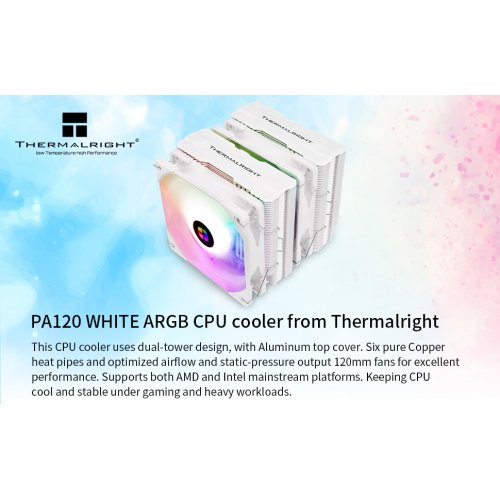 Кулер Thermalright Peerless Assassin 120 ARGB White купити з перевіркою сумісності: огляд, характеристики, ціна у Києві, Львові, Вінниці, Хмельницькому, Івано-Франківську, Україні | інтернет-магазин TELEMART.UA фото