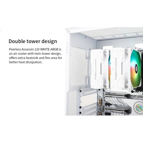 Кулер Thermalright Peerless Assassin 120 ARGB White купити з перевіркою сумісності: огляд, характеристики, ціна у Києві, Львові, Вінниці, Хмельницькому, Івано-Франківську, Україні | інтернет-магазин TELEMART.UA фото