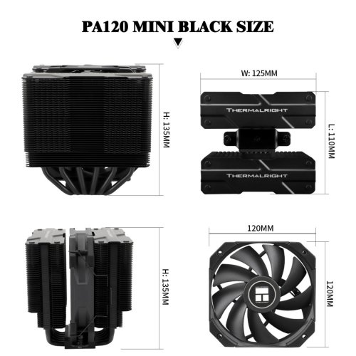 Кулер Thermalright Peerless Assassin 120 Mini Black купити з перевіркою сумісності: огляд, характеристики, ціна у Києві, Львові, Вінниці, Хмельницькому, Івано-Франківську, Україні | інтернет-магазин TELEMART.UA фото