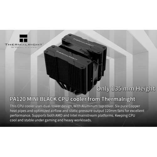 Кулер Thermalright Peerless Assassin 120 Mini Black купити з перевіркою сумісності: огляд, характеристики, ціна у Києві, Львові, Вінниці, Хмельницькому, Івано-Франківську, Україні | інтернет-магазин TELEMART.UA фото