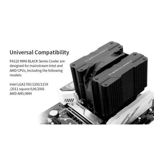 Кулер Thermalright Peerless Assassin 120 Mini Black купити з перевіркою сумісності: огляд, характеристики, ціна у Києві, Львові, Вінниці, Хмельницькому, Івано-Франківську, Україні | інтернет-магазин TELEMART.UA фото