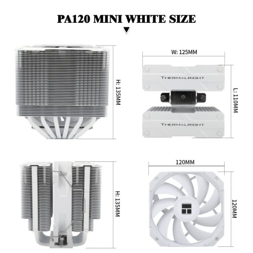 Кулер Thermalright Peerless Assassin 120 Mini White купити з перевіркою сумісності: огляд, характеристики, ціна у Києві, Львові, Вінниці, Хмельницькому, Івано-Франківську, Україні | інтернет-магазин TELEMART.UA фото