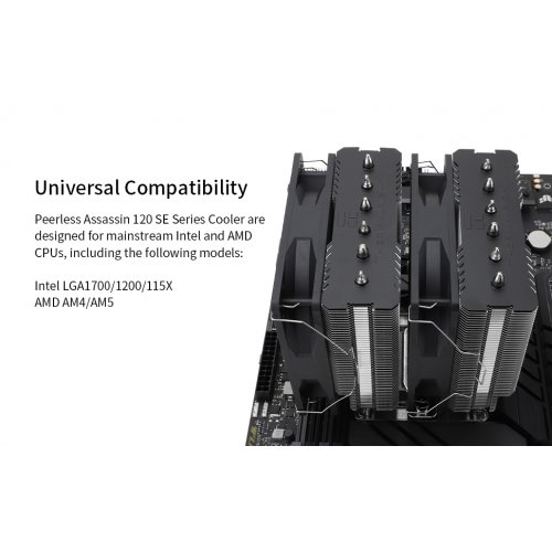 Кулер Thermalright Peerless Assassin 120 SE купити з перевіркою сумісності: огляд, характеристики, ціна у Києві, Львові, Вінниці, Хмельницькому, Івано-Франківську, Україні | інтернет-магазин TELEMART.UA фото