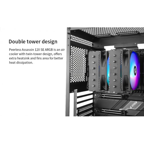 Кулер Thermalright Peerless Assassin 120 SE ARGB Black купити з перевіркою сумісності: огляд, характеристики, ціна у Києві, Львові, Вінниці, Хмельницькому, Івано-Франківську, Україні | інтернет-магазин TELEMART.UA фото