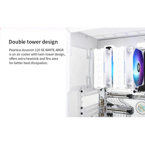 Кулер Thermalright Peerless Assassin 120 SE ARGB White купити з перевіркою сумісності: огляд, характеристики, ціна у Києві, Львові, Вінниці, Хмельницькому, Івано-Франківську, Україні | інтернет-магазин TELEMART.UA фото
