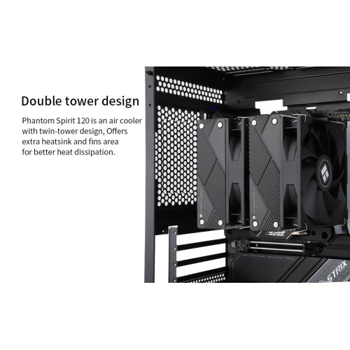 Кулер Thermalright Phantom Spirit 120 купити з перевіркою сумісності: огляд, характеристики, ціна у Києві, Львові, Вінниці, Хмельницькому, Івано-Франківську, Україні | інтернет-магазин TELEMART.UA фото