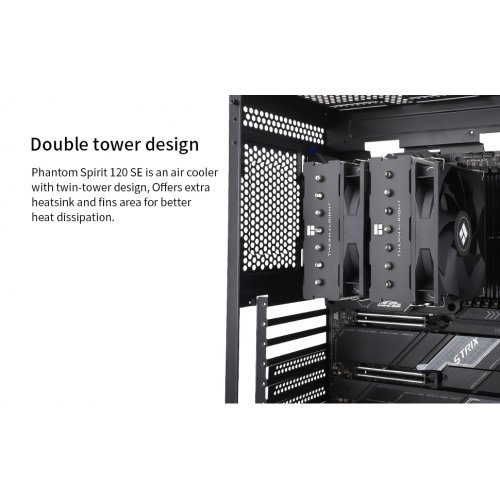 Кулер Thermalright Phantom Spirit 120 SE купити з перевіркою сумісності: огляд, характеристики, ціна у Києві, Львові, Вінниці, Хмельницькому, Івано-Франківську, Україні | інтернет-магазин TELEMART.UA фото
