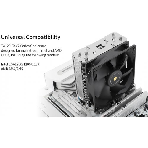Купить Кулер Thermalright TR-TA120 EX V2 с проверкой совместимости: обзор, характеристики, цена в Киеве, Днепре, Одессе, Харькове, Украине | интернет-магазин TELEMART.UA фото
