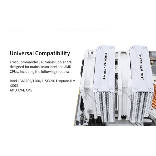 Купить Кулер Thermalright Frost Commander 140 White с проверкой совместимости: обзор, характеристики, цена в Киеве, Днепре, Одессе, Харькове, Украине | интернет-магазин TELEMART.UA фото