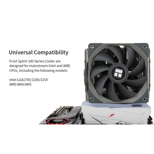 Кулер Thermalright Frost Spirit 140 купити з перевіркою сумісності: огляд, характеристики, ціна у Києві, Львові, Вінниці, Хмельницькому, Івано-Франківську, Україні | інтернет-магазин TELEMART.UA фото