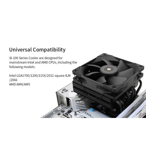 Кулер Thermalright TR-SI-100 Black купити з перевіркою сумісності: огляд, характеристики, ціна у Києві, Львові, Вінниці, Хмельницькому, Івано-Франківську, Україні | інтернет-магазин TELEMART.UA фото