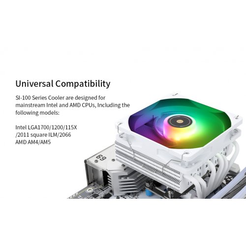 Кулер Thermalright TR-SI-100 ARGB White купити з перевіркою сумісності: огляд, характеристики, ціна у Києві, Львові, Вінниці, Хмельницькому, Івано-Франківську, Україні | інтернет-магазин TELEMART.UA фото