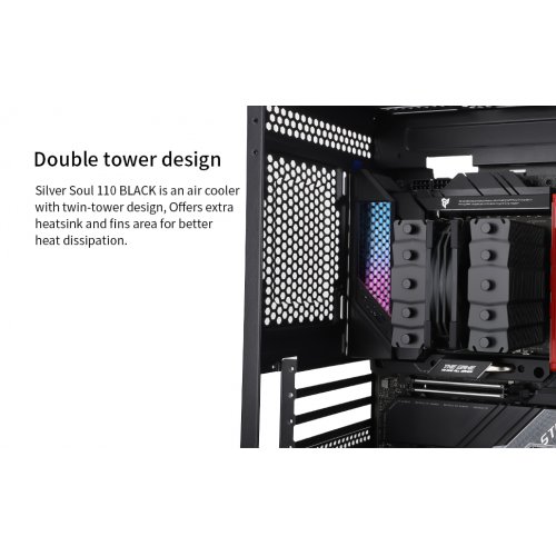 Кулер Thermalright Silver Soul 110 Black купити з перевіркою сумісності: огляд, характеристики, ціна у Києві, Львові, Вінниці, Хмельницькому, Івано-Франківську, Україні | інтернет-магазин TELEMART.UA фото