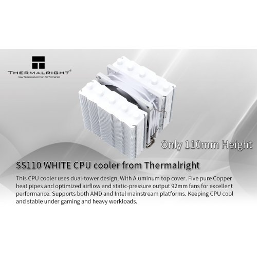 Купить Кулер Thermalright Silver Soul 110 White с проверкой совместимости: обзор, характеристики, цена в Киеве, Днепре, Одессе, Харькове, Украине | интернет-магазин TELEMART.UA фото