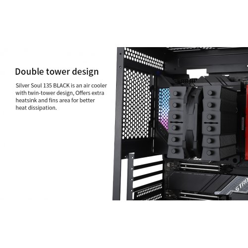 Кулер Thermalright Silver Soul 135 Black купити з перевіркою сумісності: огляд, характеристики, ціна у Києві, Львові, Вінниці, Хмельницькому, Івано-Франківську, Україні | інтернет-магазин TELEMART.UA фото