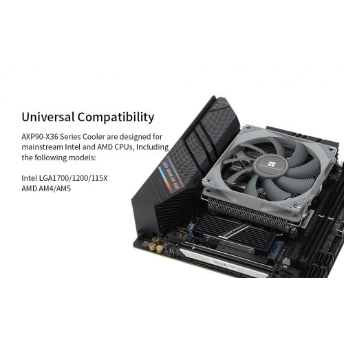 Кулер Thermalright AXP-90 X36 купити з перевіркою сумісності: огляд, характеристики, ціна у Києві, Львові, Вінниці, Хмельницькому, Івано-Франківську, Україні | інтернет-магазин TELEMART.UA фото
