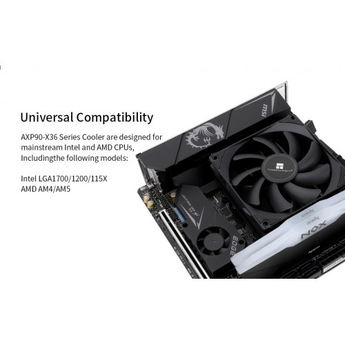Купить Кулер Thermalright AXP-90 X36 Black с проверкой совместимости: обзор, характеристики, цена в Киеве, Днепре, Одессе, Харькове, Украине | интернет-магазин TELEMART.UA фото