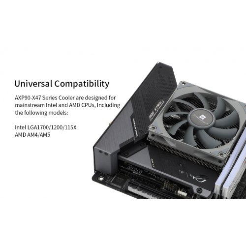 Кулер Thermalright AXP-90 X47 купити з перевіркою сумісності: огляд, характеристики, ціна у Києві, Львові, Вінниці, Хмельницькому, Івано-Франківську, Україні | інтернет-магазин TELEMART.UA фото