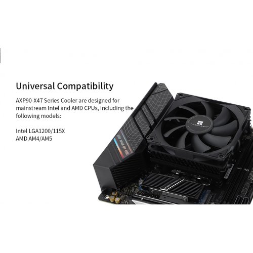Купить Кулер Thermalright AXP-90 X47 Black с проверкой совместимости: обзор, характеристики, цена в Киеве, Днепре, Одессе, Харькове, Украине | интернет-магазин TELEMART.UA фото