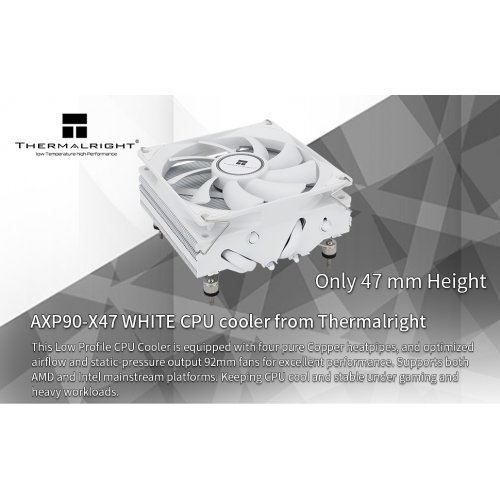 Кулер Thermalright AXP-90 X47 White купити з перевіркою сумісності: огляд, характеристики, ціна у Києві, Львові, Вінниці, Хмельницькому, Івано-Франківську, Україні | інтернет-магазин TELEMART.UA фото