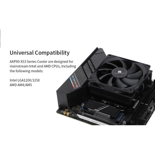 Купить Кулер Thermalright AXP-90 X53 Black с проверкой совместимости: обзор, характеристики, цена в Киеве, Днепре, Одессе, Харькове, Украине | интернет-магазин TELEMART.UA фото