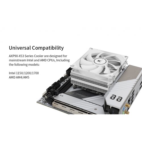 Купить Кулер Thermalright AXP-90 X53 White с проверкой совместимости: обзор, характеристики, цена в Киеве, Днепре, Одессе, Харькове, Украине | интернет-магазин TELEMART.UA фото