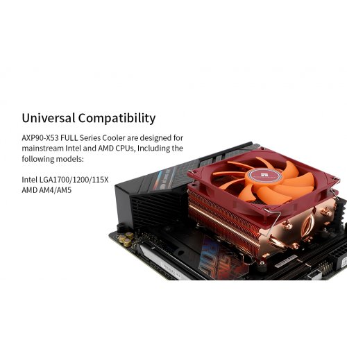 Кулер Thermalright AXP-90 X53 Full купити з перевіркою сумісності: огляд, характеристики, ціна у Києві, Львові, Вінниці, Хмельницькому, Івано-Франківську, Україні | інтернет-магазин TELEMART.UA фото