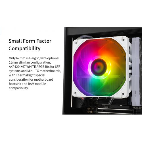 Купить Кулер Thermalright AXP120 X67 ARGB White с проверкой совместимости: обзор, характеристики, цена в Киеве, Днепре, Одессе, Харькове, Украине | интернет-магазин TELEMART.UA фото
