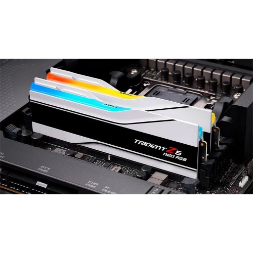 Купить ОЗУ G.Skill DDR5 64GB (2x32GB) 6000Mhz Trident Z5 Neo RGB White (F5-6000J2836G32GX2-TZ5NRW) с проверкой совместимости: обзор, характеристики, цена в Киеве, Днепре, Одессе, Харькове, Украине | интернет-магазин TELEMART.UA фото