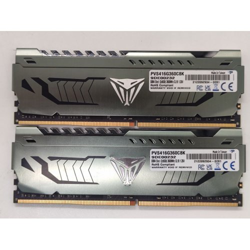 Озп Patriot DDR4 16GB (2x8GB) 3600Mhz Viper Steel (PVS416G360C8K) (Відновлено продавцем, 762310) купити з перевіркою сумісності: огляд, характеристики, ціна у Києві, Львові, Вінниці, Хмельницькому, Івано-Франківську, Україні | інтернет-магазин TELEMART.UA фото