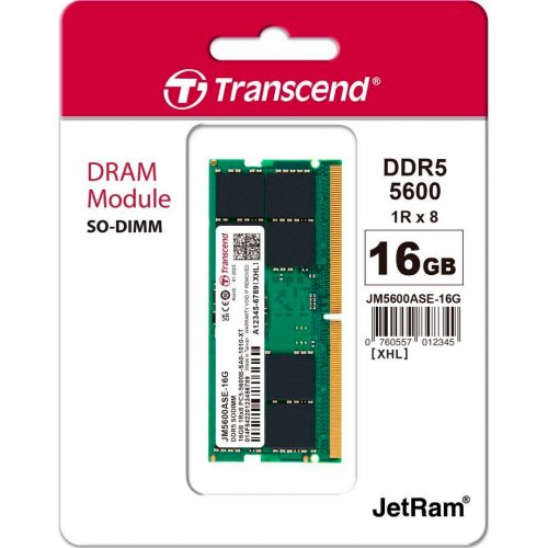 Купить ОЗУ Transcend SODIMM DDR5 16GB 5600Mhz JetRam (JM5600ASE-16G) с проверкой совместимости: обзор, характеристики, цена в Киеве, Днепре, Одессе, Харькове, Украине | интернет-магазин TELEMART.UA фото