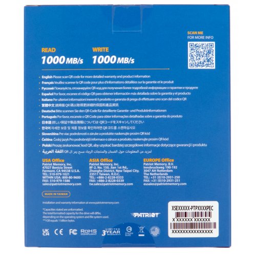 SSD-диск Patriot Transporter 512GB USB Type-C (PTP512GPEC) купити з перевіркою сумісності: огляд, характеристики, ціна у Києві, Львові, Вінниці, Хмельницькому, Івано-Франківську, Україні | інтернет-магазин TELEMART.UA фото