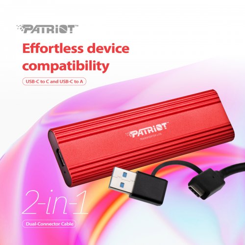 Купить SSD-диск Patriot Transporter Lite 2TB USB Type-C (PTPL2TBPEC) Red с проверкой совместимости: обзор, характеристики, цена в Киеве, Днепре, Одессе, Харькове, Украине | интернет-магазин TELEMART.UA фото