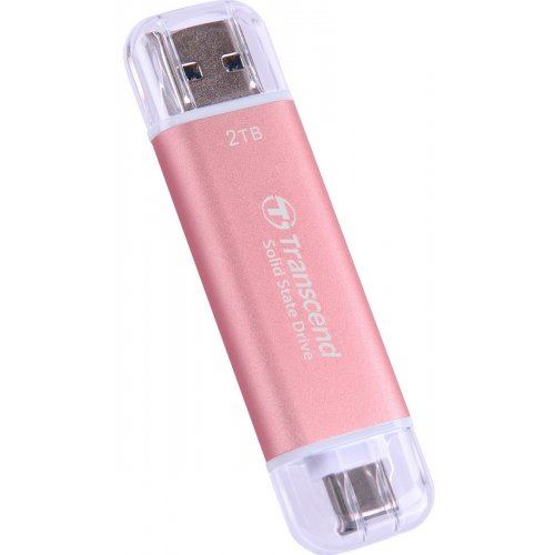 SSD-диск Transcend ESD310 3D NAND 2TB USB + USB Type-C (TS2TESD310P) Pink купити з перевіркою сумісності: огляд, характеристики, ціна у Києві, Львові, Вінниці, Хмельницькому, Івано-Франківську, Україні | інтернет-магазин TELEMART.UA фото