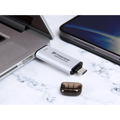 SSD-диск Transcend ESD310 3D NAND 2TB USB + USB Type-C (TS2TESD310P) Pink купити з перевіркою сумісності: огляд, характеристики, ціна у Києві, Львові, Вінниці, Хмельницькому, Івано-Франківську, Україні | інтернет-магазин TELEMART.UA фото