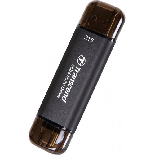 SSD-диск Transcend ESD310 3D NAND 2TB USB + USB Type-C (TS2TESD310C) Black купити з перевіркою сумісності: огляд, характеристики, ціна у Києві, Львові, Вінниці, Хмельницькому, Івано-Франківську, Україні | інтернет-магазин TELEMART.UA фото