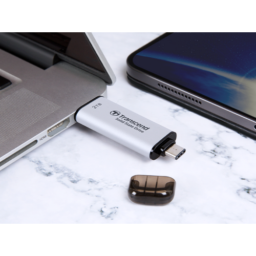 SSD-диск Transcend ESD310 3D NAND 2TB USB + USB Type-C (TS2TESD310C) Black купити з перевіркою сумісності: огляд, характеристики, ціна у Києві, Львові, Вінниці, Хмельницькому, Івано-Франківську, Україні | інтернет-магазин TELEMART.UA фото