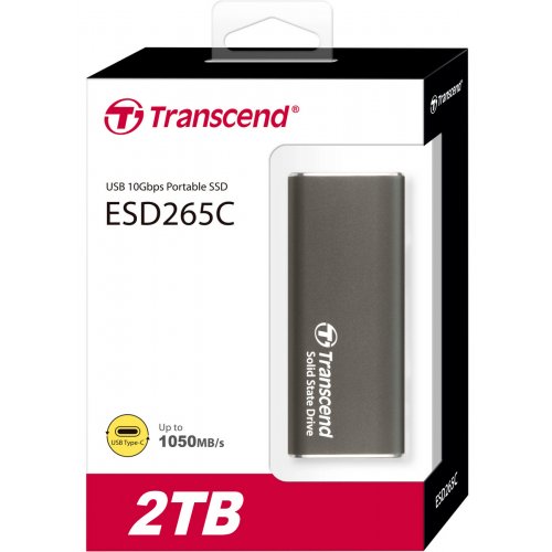 SSD-диск Transcend ESD265C 3D NAND 2TB USB 3.2 (TS2TESD265C) Iron Gray купити з перевіркою сумісності: огляд, характеристики, ціна у Києві, Львові, Вінниці, Хмельницькому, Івано-Франківську, Україні | інтернет-магазин TELEMART.UA фото