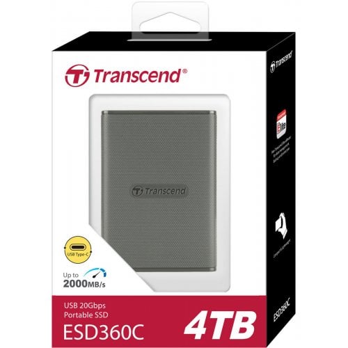 SSD-диск Transcend ESD360C 3D NAND 4TB USB (TS4TESD360C) Gray купити з перевіркою сумісності: огляд, характеристики, ціна у Києві, Львові, Вінниці, Хмельницькому, Івано-Франківську, Україні | інтернет-магазин TELEMART.UA фото