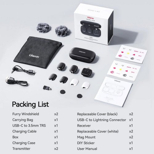 Купити Мікрофон Ulanzi A30 Wireless Lavalier (A014GBB1 A30) Black - ціна в Києві, Львові, Вінниці, Хмельницькому, Франківську, Україні | інтернет-магазин TELEMART.UA фото