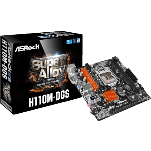 Материнська плата AsRock H110M-DGS (s1151, Intel H110) (Відновлено продавцем, 762383) купити з перевіркою сумісності: огляд, характеристики, ціна у Києві, Львові, Вінниці, Хмельницькому, Івано-Франківську, Україні | інтернет-магазин TELEMART.UA фото