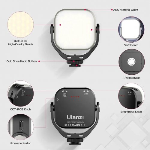 Купить Видеосвет Ulanzi VL66 RGB Led Light (L088 VL66 RGB) Black - цена в Харькове, Киеве, Днепре, Одессе
в интернет-магазине Telemart фото