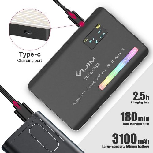 Купить Видеосвет Ulanzi VIJIM VL120 RGB Light (2346 VL120RGB) Black - цена в Харькове, Киеве, Днепре, Одессе
в интернет-магазине Telemart фото