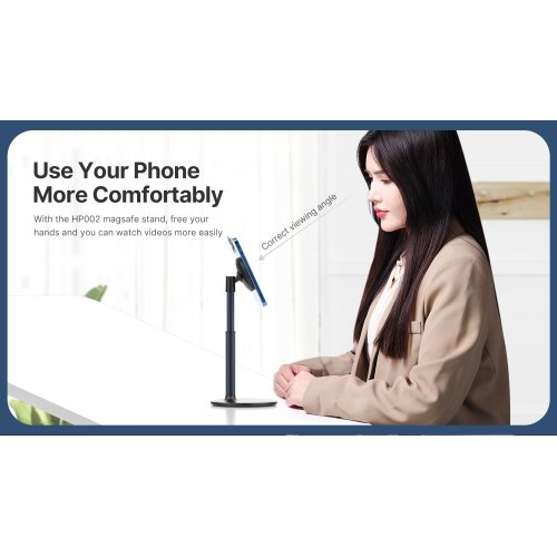 Держатель для смартфона Ulanzi VIJIM HP002 Magnetic Desk iPhone Stand (2908 HP002) Black купить в Украине: Киев, Днепр, Харьков, Одесса  | Низкая цена, отзывы, характеристики от TELEMART фото